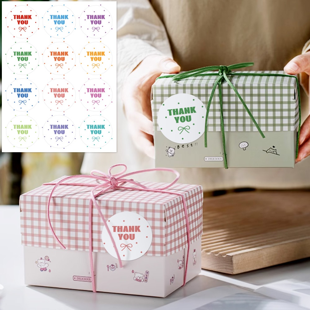 120 ชิ้น/แพ็ค 3.5 ซม. รอบขอบคุณสติกเกอร์,ป้ายปิดผนึกซองจดหมาย,สติกเกอร์ตกแต่งของขวัญ