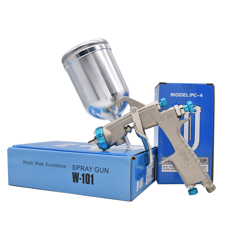 HVLP สเปรย์ปืน W101 1.3 มม.หัวฉีดแรงโน้มถ่วงสีสเปรย์เครื่องมือยานยนต์ Airbrush 600ml สําหรับภาพวาดรถผนัง DIY