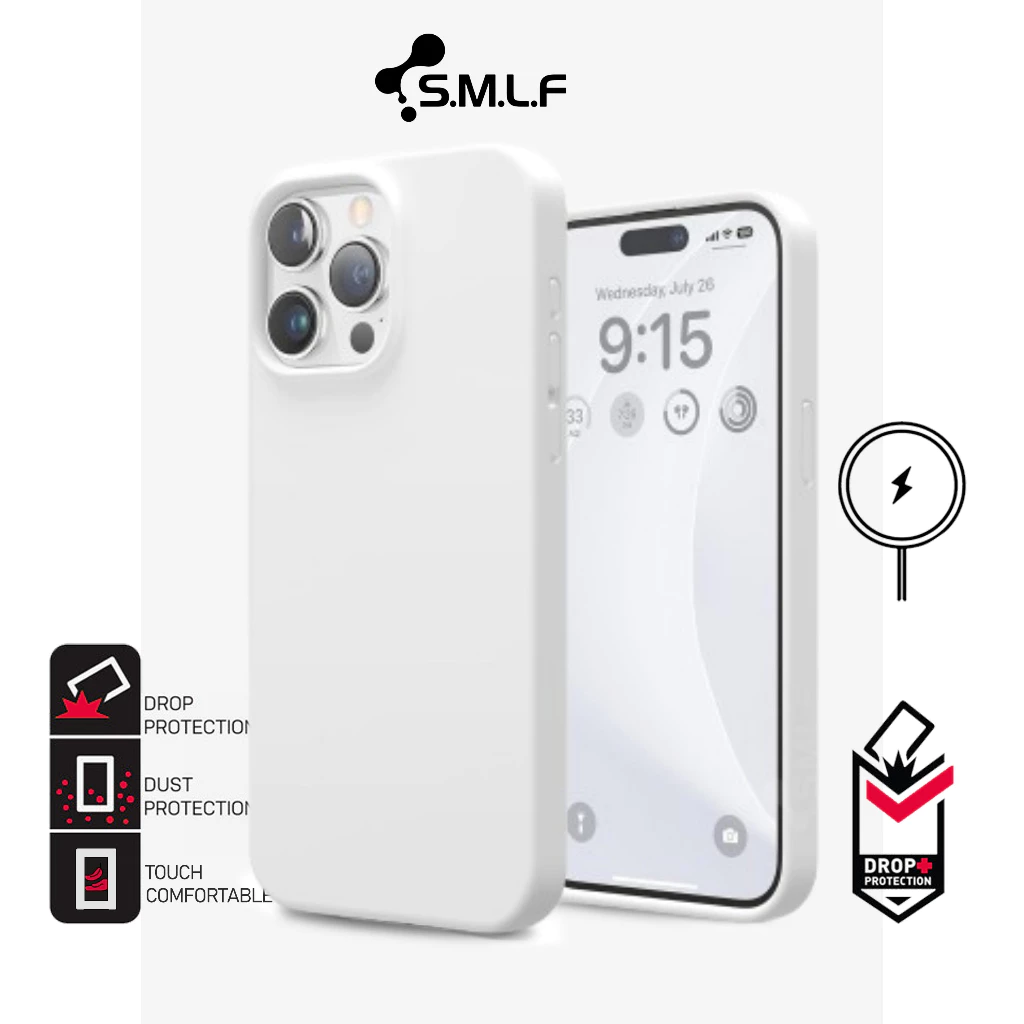 SMLF Liquid Silicone Magnetic Case ซิลิโคนเหลวแม่เหล็กสําหรับ iPhone 16 Pro Max 15 Pro Max 14 Pro Max 13 Pro Max 12 Pro Max 14 13