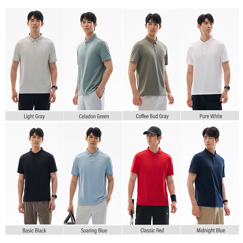 ANTA เสื้อโปโลผู้ชายแขนสั้นแห้งเร็วธุรกิจเสื้อยืดแขนสั้นลําลอง 952527135 - รูปที่ 3