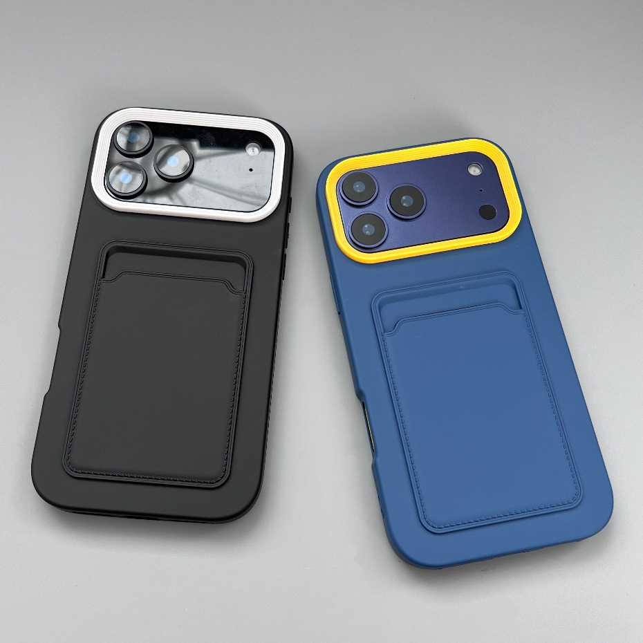 【2 in 1/hard Card case/Blue】เคส compatible for iPhone 11 12 13 14 15 16 17 pro max case