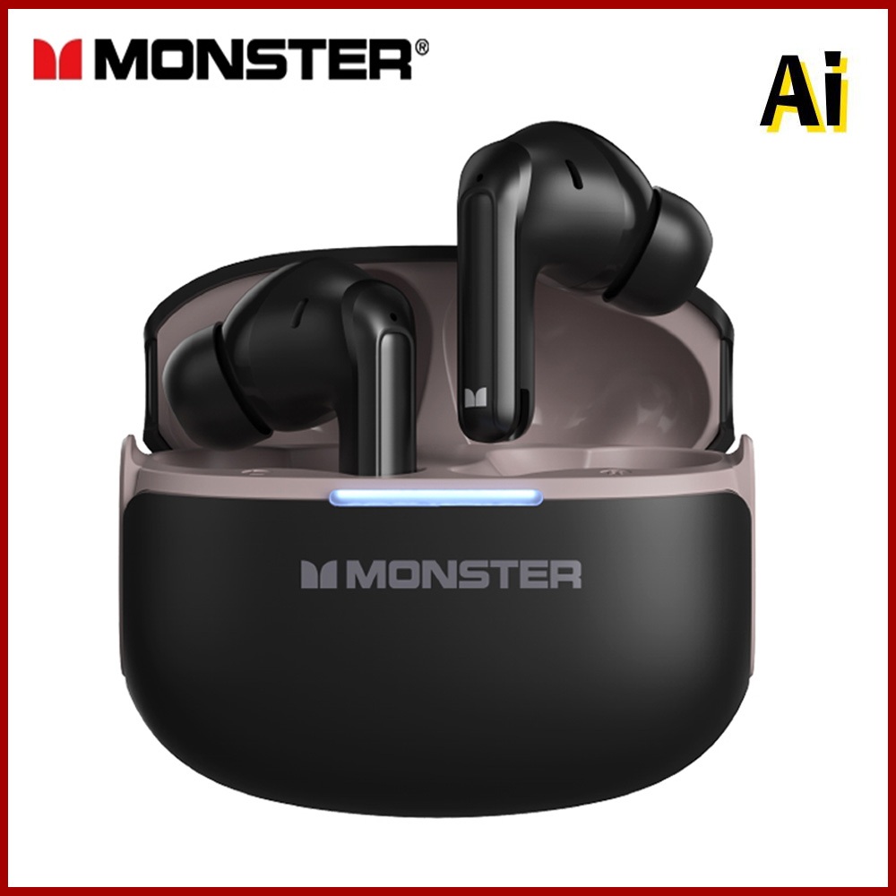 [AI แปลภาษาได้] Monster D02 หูฟังบลูทูธ สายหูฟังไร ตัดเสียงรบกวน ANC กันน้ำระดับ ไมค์ 4 ตัว HD Call