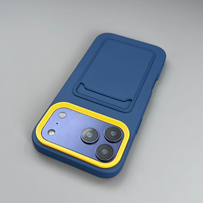 【2 in 1/hard Card case/Blue】เคส compatible for iPhone 11 12 13 14 15 16 17 pro max case - รูปที่ 3