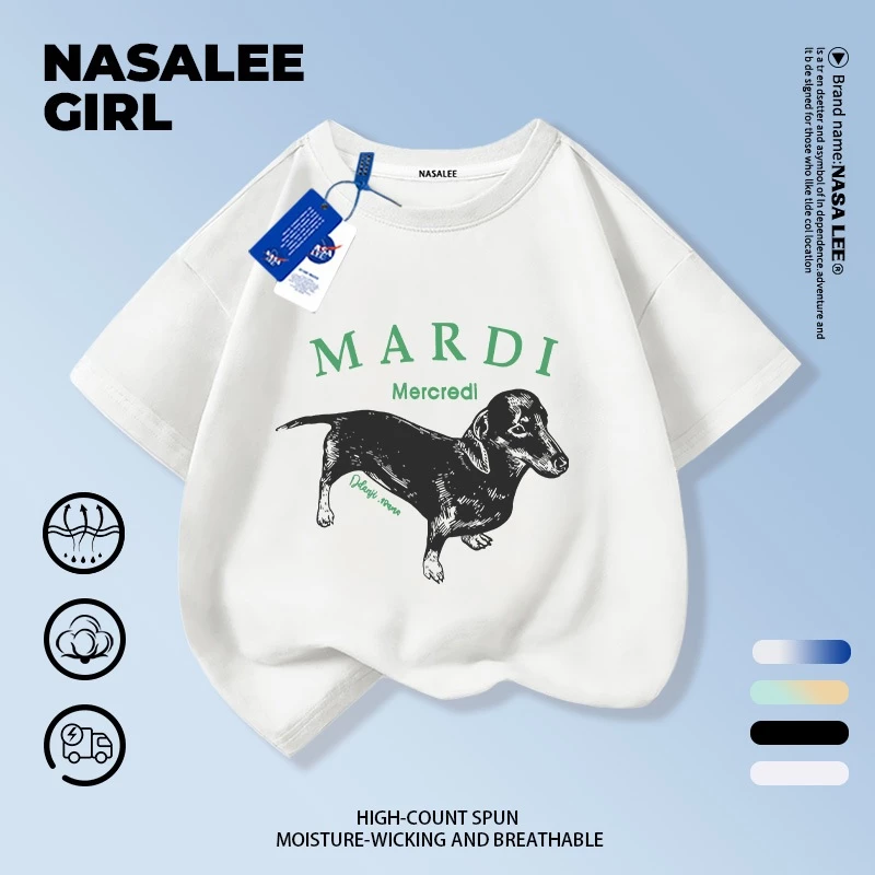 【ส่งในวันเดียวกัน × จัดส่งภายใน 2 วัน】เสื้อยืดเด็ก NASA สีขาว ผ้าฝ้ายสวมใส่สบาย ลายดัชชุนสายอเมริกันเท่ๆ 3-16 ปี ชาย-หญิง ทรงสมัยใหม่