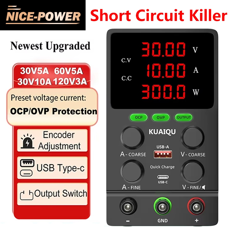NICE-POWER เครื่องจ่ายไฟ DC Power Supply 30V 60V 120V 3A 5A 10A SPS3010S OCP OVP adjustable ปรับค่าได้ Nice Power 4 digits แหล่งจ่ายไฟ แบต