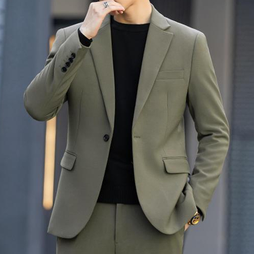 Junqun blazer เกาหลี ผ้าคุณภาพสูงป้องกันรอยยับ สีเขียว เบลเซอร์งานแต่งงานวันวาเลนไทน์ S-4XL VP21