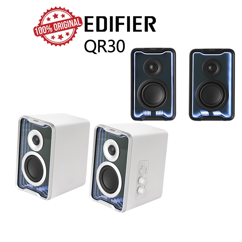 Edifier QR30 2.0 ลำโพงตั้งโต๊ะแบบแอคทีฟ บลูทูธ V5.4 กำลังขับ 30 วัตต์ (RMS) เอฟเฟกต์แสงอันน่าทึ่ง เอ