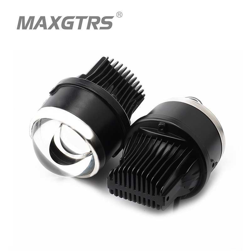 MAXGTRS 2x 3.0 นิ้ว Universal LED Bi-Xenon อัตโนมัติ/รถจักรยานยนต์หมอก High Low Beam โปรเจคเตอร์เลนส์รถขับรถโคมไฟ Retrofit Assembly