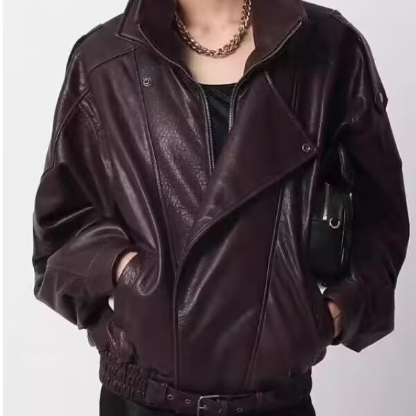 เสื้อแจ็คเก็ตหนังสั้นขนาดใหญ่สำหรับผู้หญิง สไตล์รถจักรยานยนต์ trendsetter — صورة 7