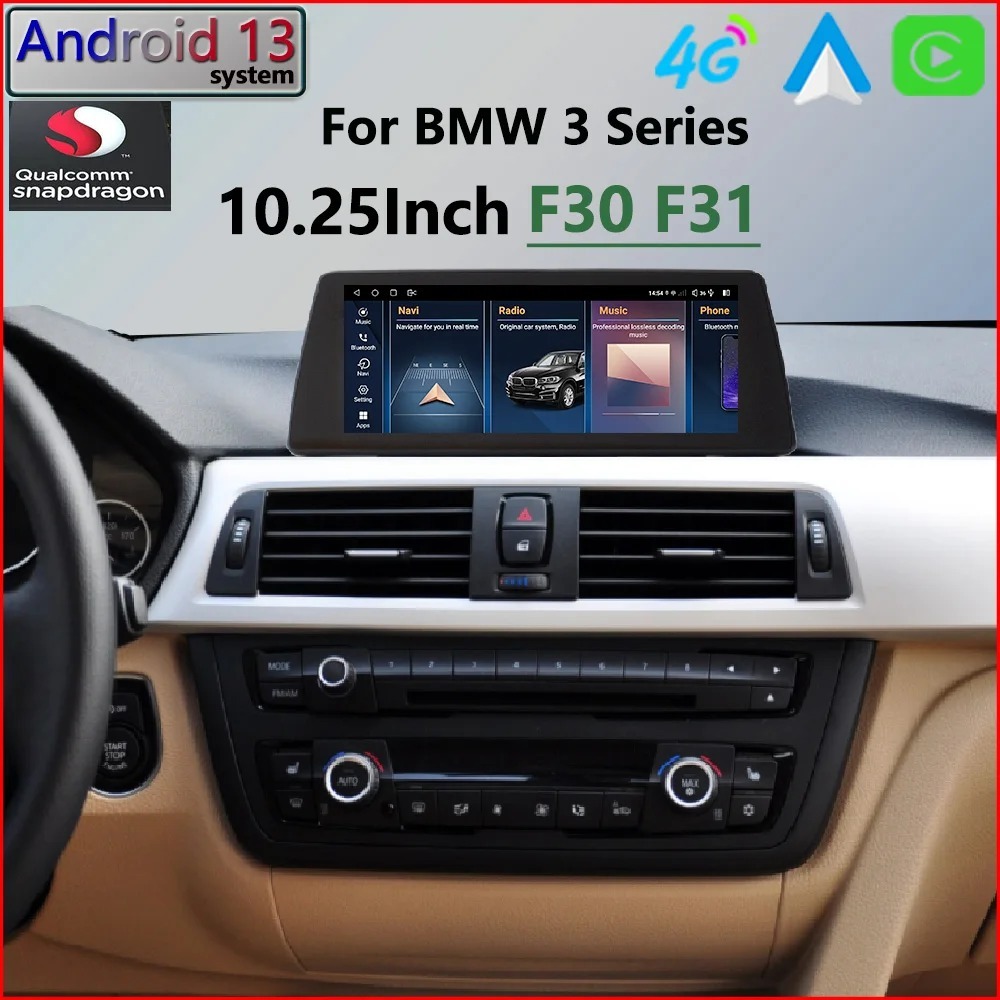 Android 13 สําหรับ BMW 3/4 series F30 F31 F33 F34 2013-2019 NBT Wireless Carplay Auto GPS Navigatoin