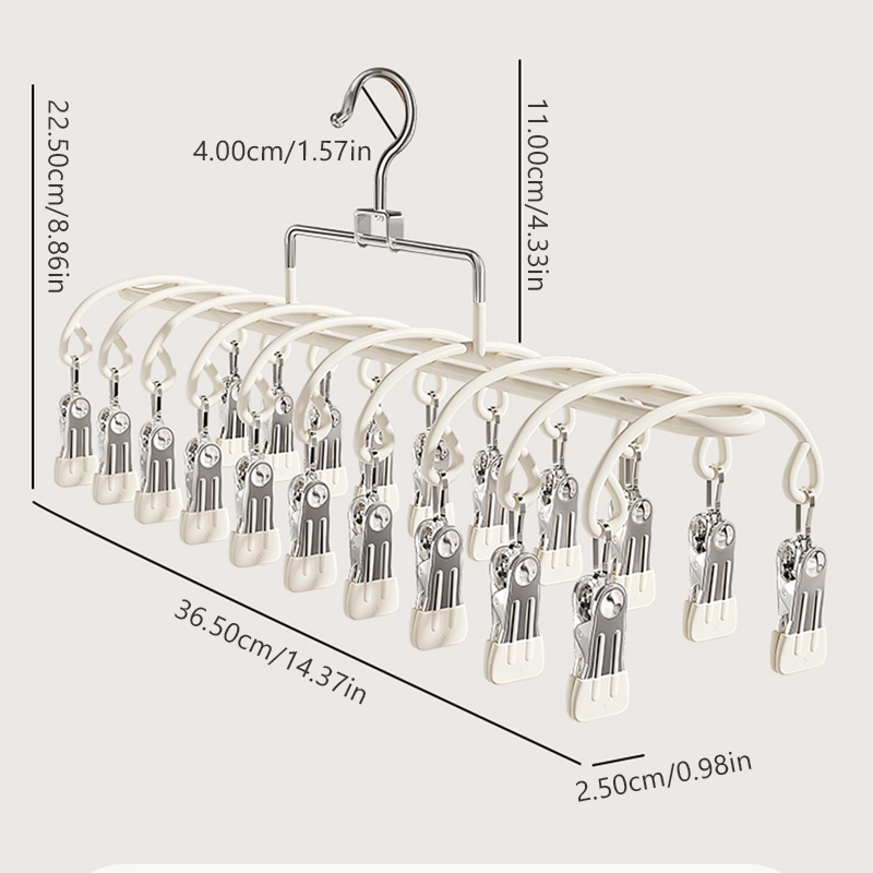 ที่หนีบผ้าพร้อมคลิป 20 ตัว สแตนเลส ไม้แขวนเสื้อกันสนิม กันลื่น แข็งแร ทนทาน เคลือบซิลิโคน - รูปที่ 6