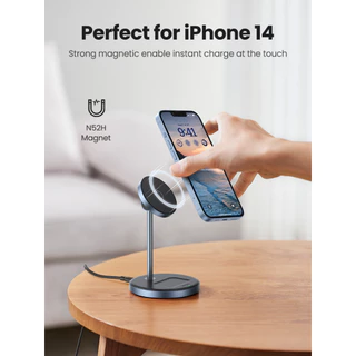 Ugreen แท่นชาร์จไร้สายแม่เหล็ก 20W Max Power 2-in-1 แท่นชาร์จสําหรับ iPhone 16 Pro Max 14 Pro Max/iPhone 13/AirPods Fast Charger