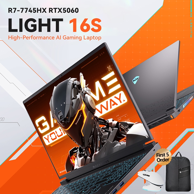 Machenike Light 16S AMD R7-7745HX RTX 5060, AMD R9-7945HX RTX5070 แล็ปท็อปสําหรับเล่นเกม 16.0 2.5K 3
