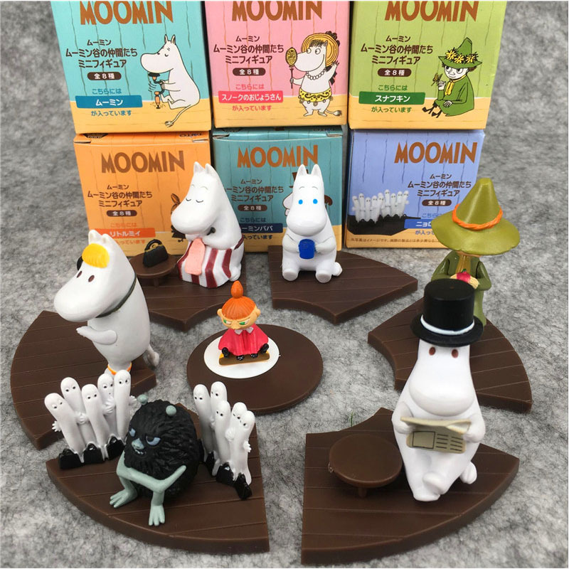 8 ชิ้น 3 ซม.อะนิเมะรูป Moomin Fatty Family Snufkin Snorkmaiden Little My Action Figures ของเล่นคอลเลกชันเครื่องประดับเด็กของขวัญ