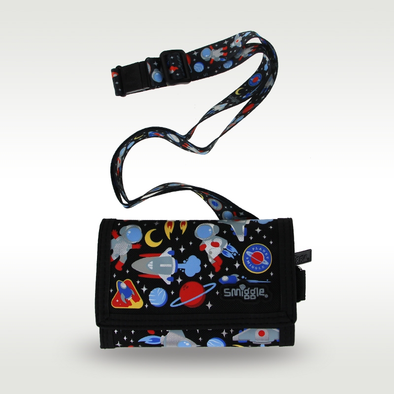 กระเป๋าสตางค์สำหรับเด็กผู้ชาย สไตล์นักบินอวกาศสีดำเท่มาก