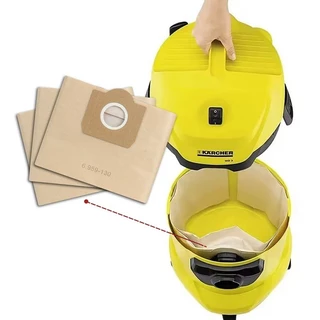 5 ชิ้น ถุงดูดฝุ่น For Karcher WD3 ถุงเก็บฝุ่น WD1 WD3300 MV3 SE4001 SE4002 6.959-130 A2200 A2500 A2600
