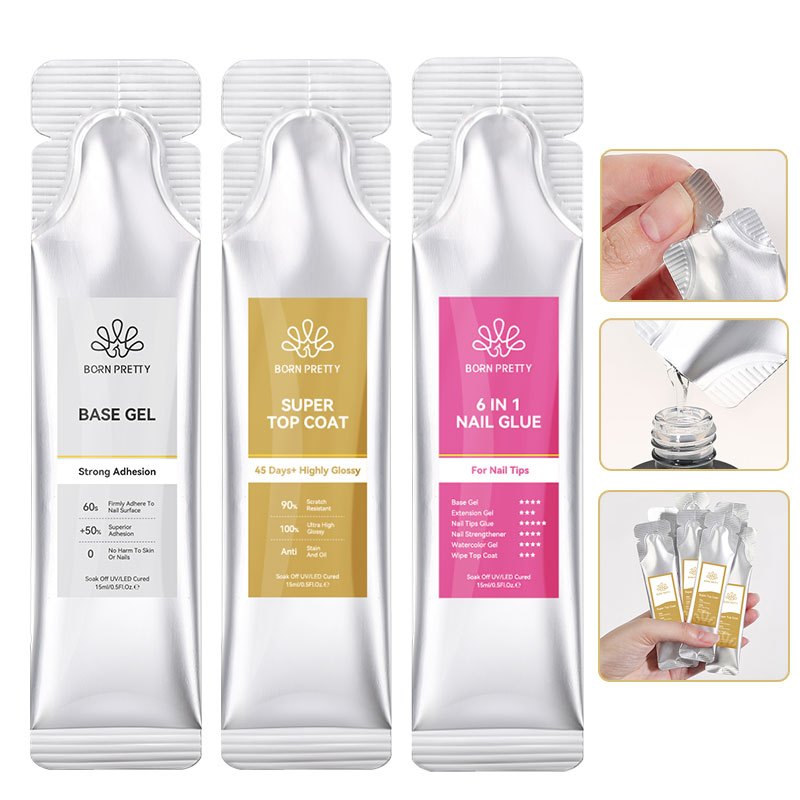 BORN PRETTY 15g Super Top Coat Base Gel No Wipe Top Coat Glossy Long lasting Top Coat Functional Gel