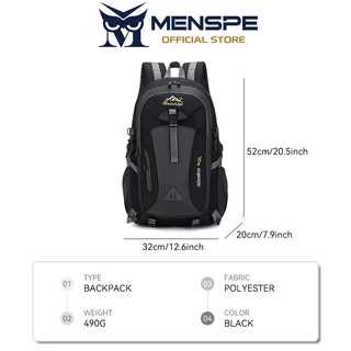 MENSPE กระเป๋าเป้สะพายหลังอเนกประสงค์ 40 ลิตร ความจุขนาดใหญ่ กันน้ำ น้ำหนักเบา สะพายหลังสำหรับเล่นกีฬากลางแจ้ง เดินป่า