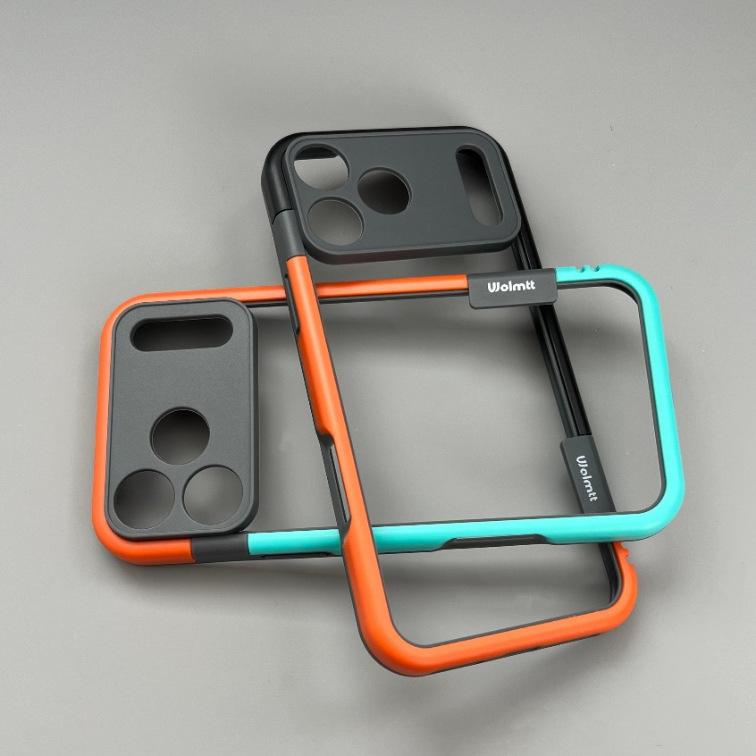 【Heat dissipation/TPU soft case/Orange+Cyan】เคส compatible for iPhone 17 16 15 14 13 pro max case