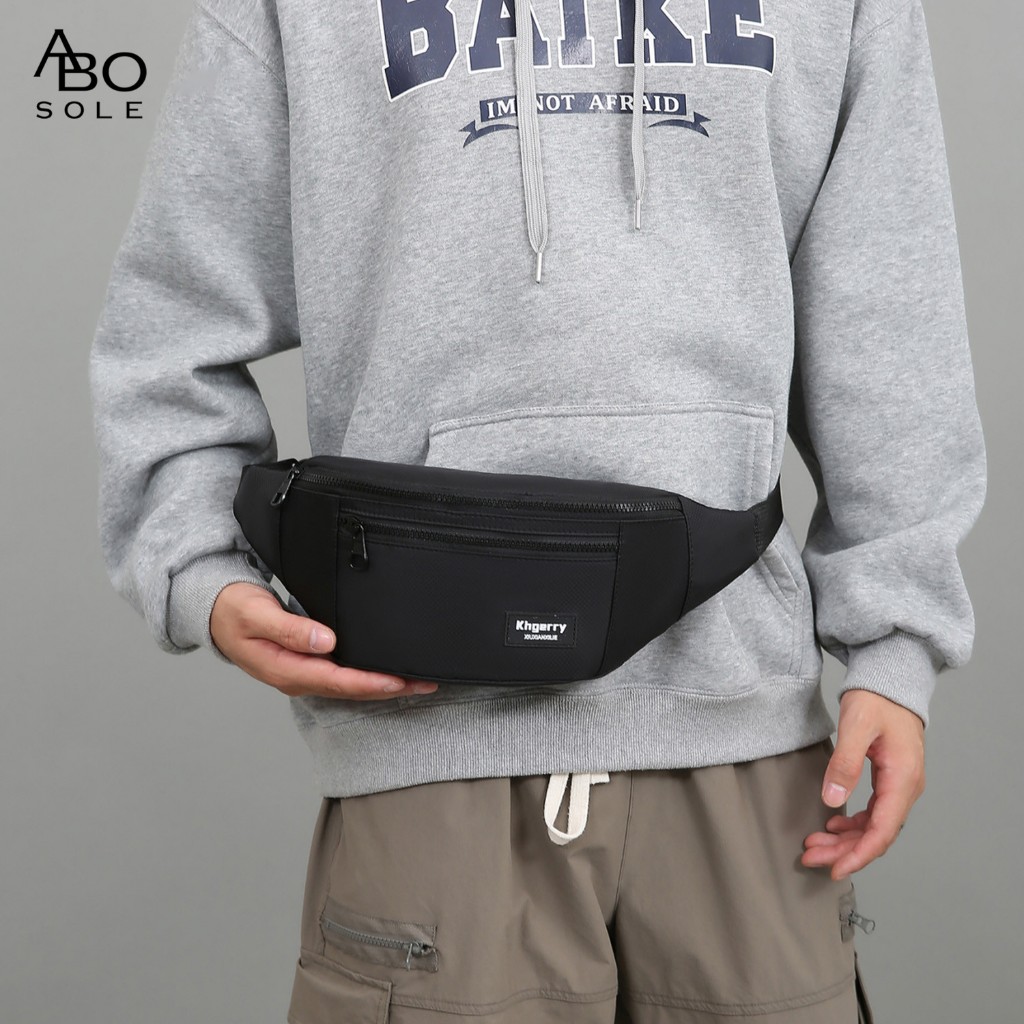ABOSOLE men's waist bag outdoor sports waterproof chest bag large capacity mobile phone bag leisure 