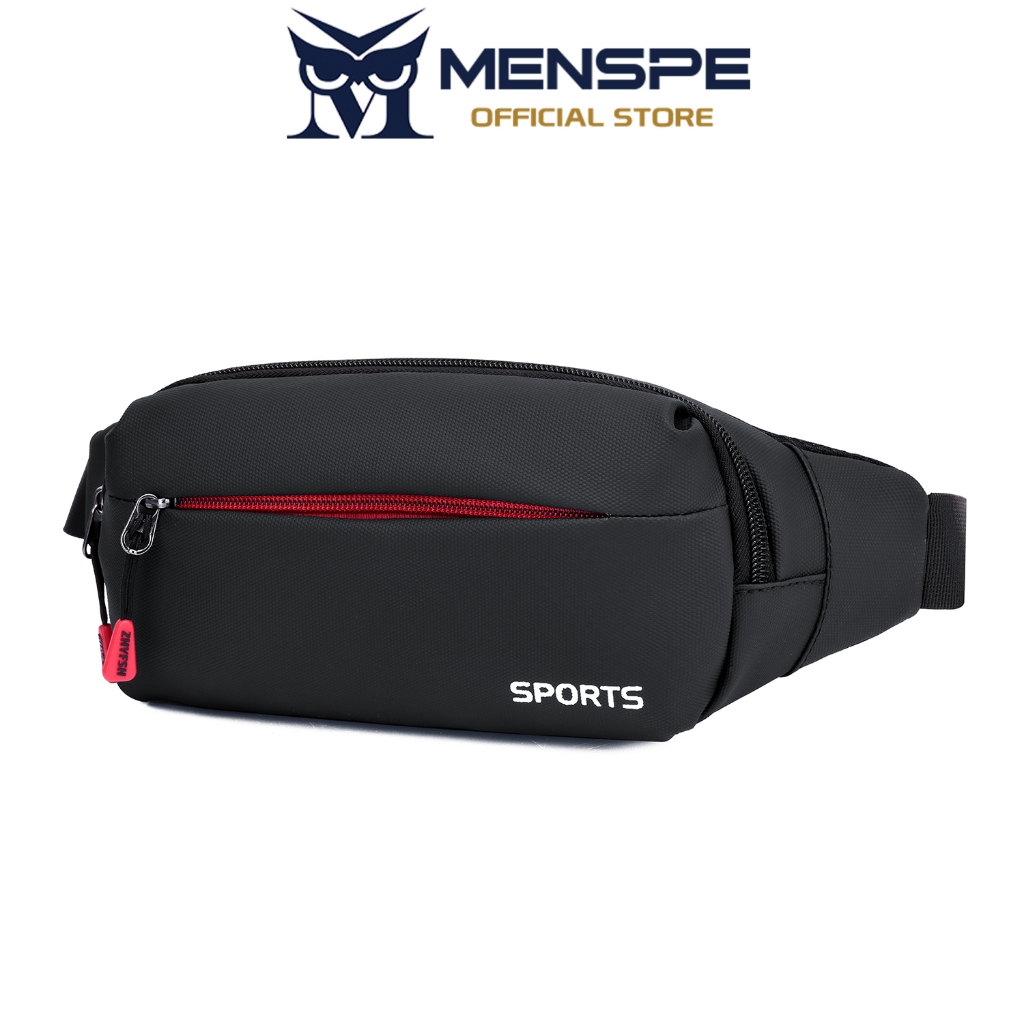 MENSPE กระเป๋าคาดเอวผู้ชาย Unisex กันน้ํากลางแจ้งความจุขนาดใหญ่ Casual Fitness Travel Business Sports Bag