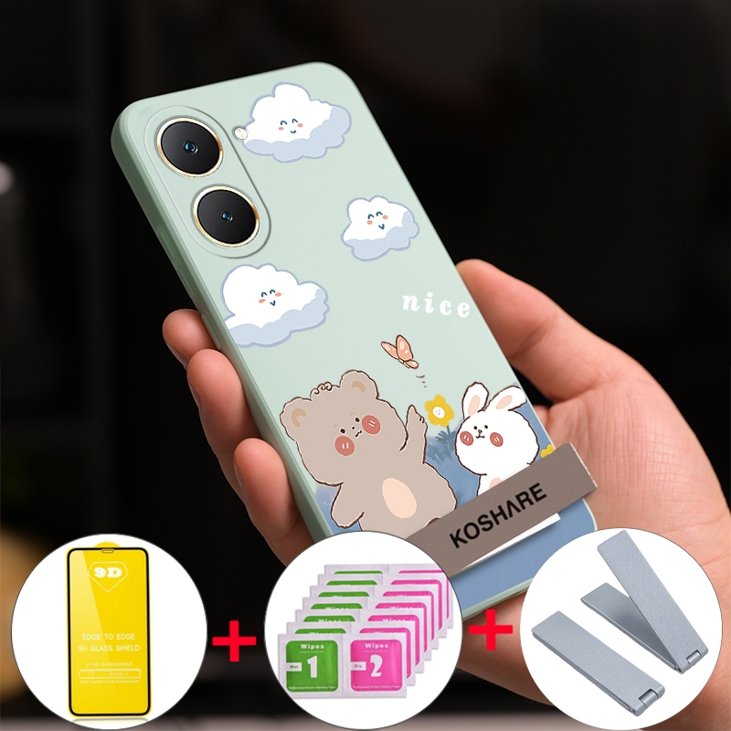 3 in 1 สําหรับ VIVO Y03 4g y02a y02t y02 Y28 4G Y18 4G Y28S 5G Y03T Y03A Y18i เคสโทรศัพท์ Softcase ก
