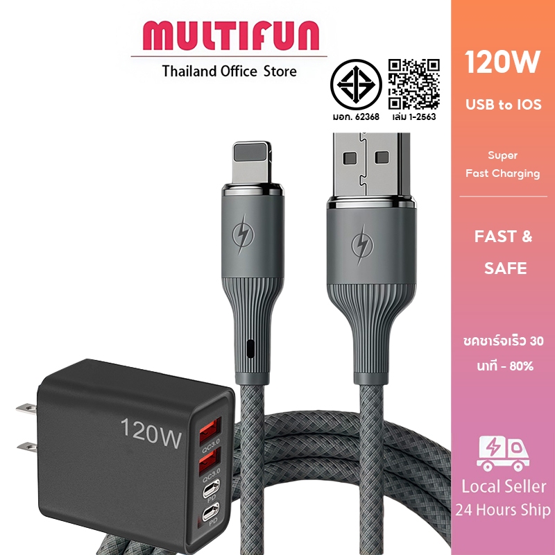 สายชาร์จ PD120W/27W/12W ชาร์จเร็ว แบบถัก Type-C รองรับ PD12W/27W/120W และ ชาร์จเร็ว 1M/1.5M/2M