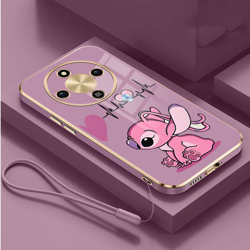 Honor X9d 5G HONOR X9d ชุบGlossy Rubber Soft Case Mobile Shell Disney Stitch Cover