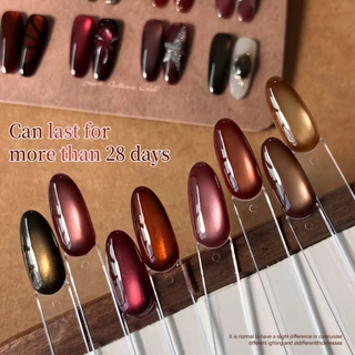 XEIJAYI 15ml สไตล์ใหม่ Super Beautiful Caramel Amber Rose Red Cat Eye Gel ยาทาเล็บเหมาะสําหรับแต่งเล็บและใช้ทุกวัน