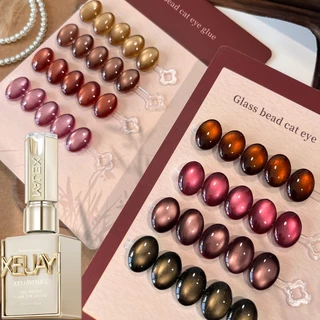 XEIJAYI 15ml สไตล์ใหม่ Super Beautiful Caramel Amber Rose Red Cat Eye Gel ยาทาเล็บเหมาะสําหรับแต่งเล็บและใช้ทุกวัน