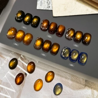 XEIJAYI 15 มล. สี New Sunset Caramel Brown Cat Eye ยาทาเล็บ เหมาะสำหรับร้านทำเล็บและที่บ้าน