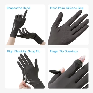 【TH Delivery】SOLOEVER Cycling gloves UPF 50+ ป้องกันรังสียูวี Women's ถุงมือขับรถหน้าจอสัมผัสแบบตาข่ายสำหรับป้องกันแสงแดด