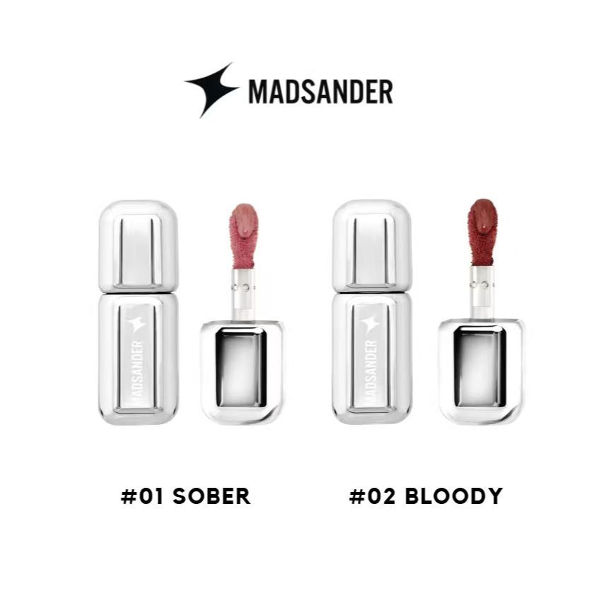 (ขายร้อน)Madsander Velvet Mist Lip Tint in #01 SOBER (ซอฟท์นู้ด) & #02 BLOODY (โนลด์ Crimson)