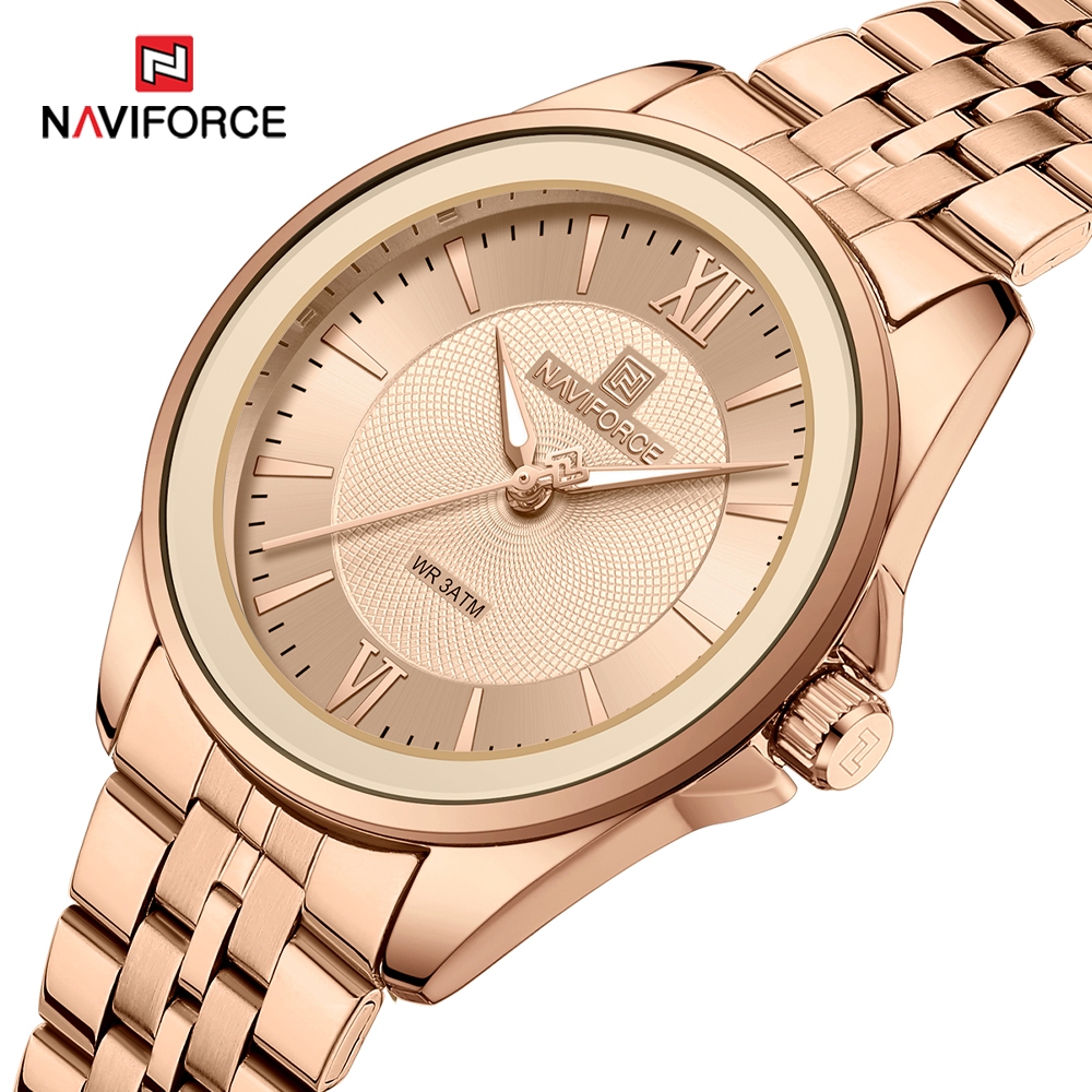 NAVIFORCE Elegant Quartz สุภาพสตรี Wristwatcess แฟชั่นหรูหรากันน้ํา Luminous นาฬิกาผู้หญิงนาฬิกาใหม่