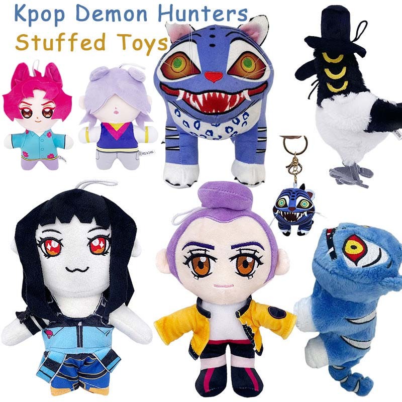 ตุ๊กตาของเล่น KPop Demon Hunters Rumi Zoey ตุ๊กตาตุ๊กตา Derpy Tiger Plush จี้ของเล่น