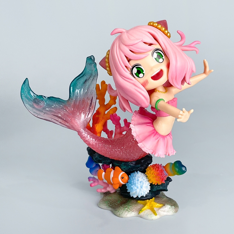 13 ซม.Spy ครอบครัวอะนิเมะรูป Anya Forger คอสเพลย์ Mermaid อะนิเมะอุปกรณ์ต่อพ่วง Pvc รูปปั้นรวบรวมเครื่องประดับตกแต่งเด็กของขวัญของเล่น
