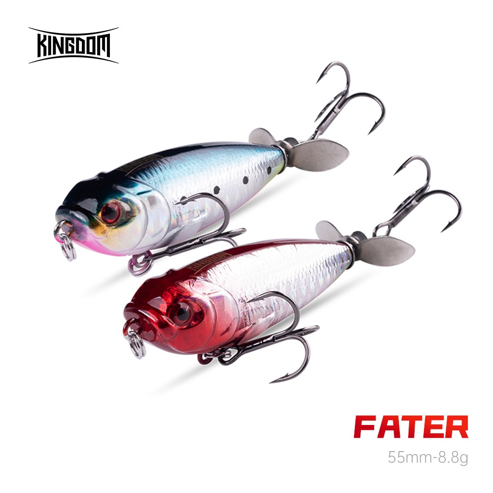 Kingdom ตกปลา Lure 55 มม.8.8g ดินสอ ABS Lure Hard เหยื่อหมุนหาง Topwater ประดิษฐ์ Noisy คุณภาพสูงปลาเทราท์ Crankbaits เหยื่อสําหรับ Bass Perch Pike Barracuda