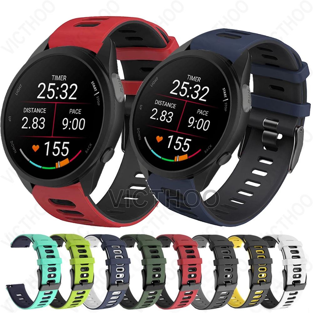 สายรัดซิลิโคนแบบสปอร์ตอุปกรณ์เสริมระบายอากาศสําหรับ Garmin Vivoactive 5/6/ 3 Music /Forerunner 55/165/245/645/158/168/Approach S50