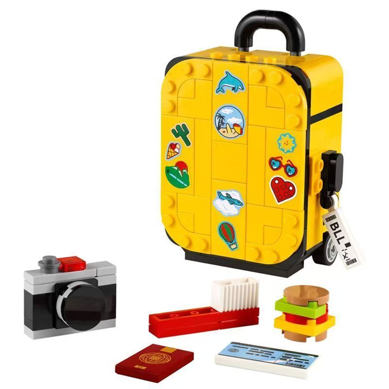 184ชิ้น|Creator Yellow Travel Suitcase Building Blocks ของเล่นเพื่อการศึกษาเข้ากันได้กับของขวัญเลโก้