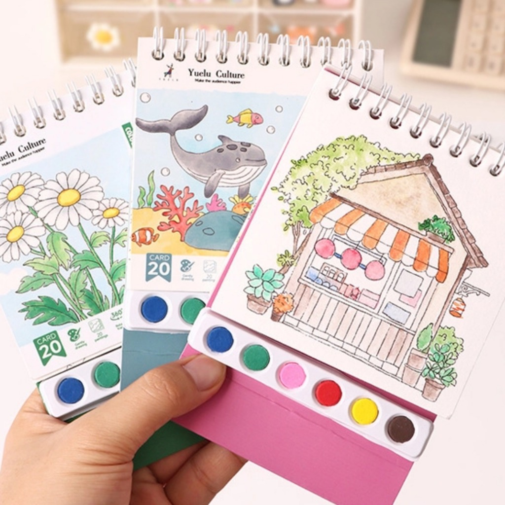 แบบพกพาความเครียดบรรเทา Doodle สมุดระบายสี DIY ยืน Art ชุด 6 สี Creative Tabletop Decor Creative Craft ของขวัญ - รูปที่ 4