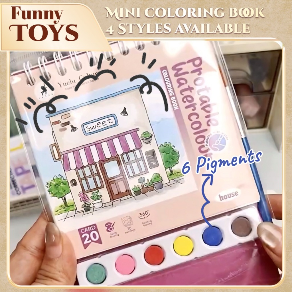 แบบพกพาความเครียดบรรเทา Doodle สมุดระบายสี DIY ยืน Art ชุด 6 สี Creative Tabletop Decor Creative Craft ของขวัญ