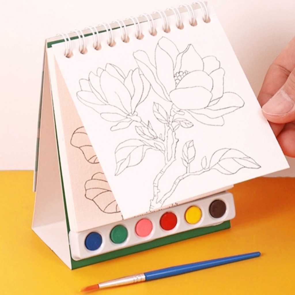 แบบพกพาความเครียดบรรเทา Doodle สมุดระบายสี DIY ยืน Art ชุด 6 สี Creative Tabletop Decor Creative Craft ของขวัญ - รูปที่ 7
