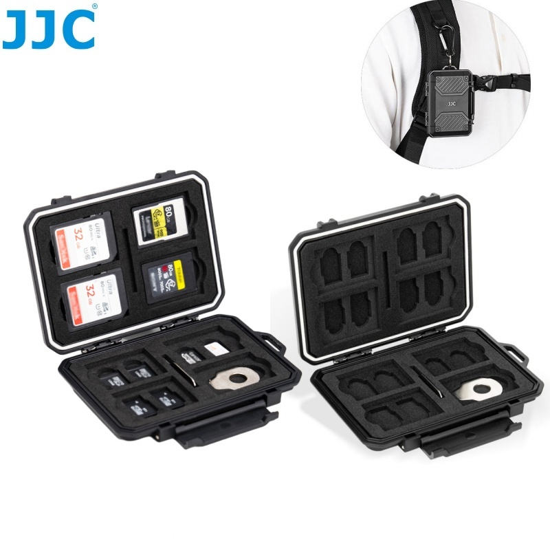 JJC Card Case กล่องเก็บการ์ดหน่วยความจำ สําหรับ CFexpress Type-A Nano SIM SD Micro SD IP67 ตัวป้องกันหน่วยความจำแบบกันน้ำ