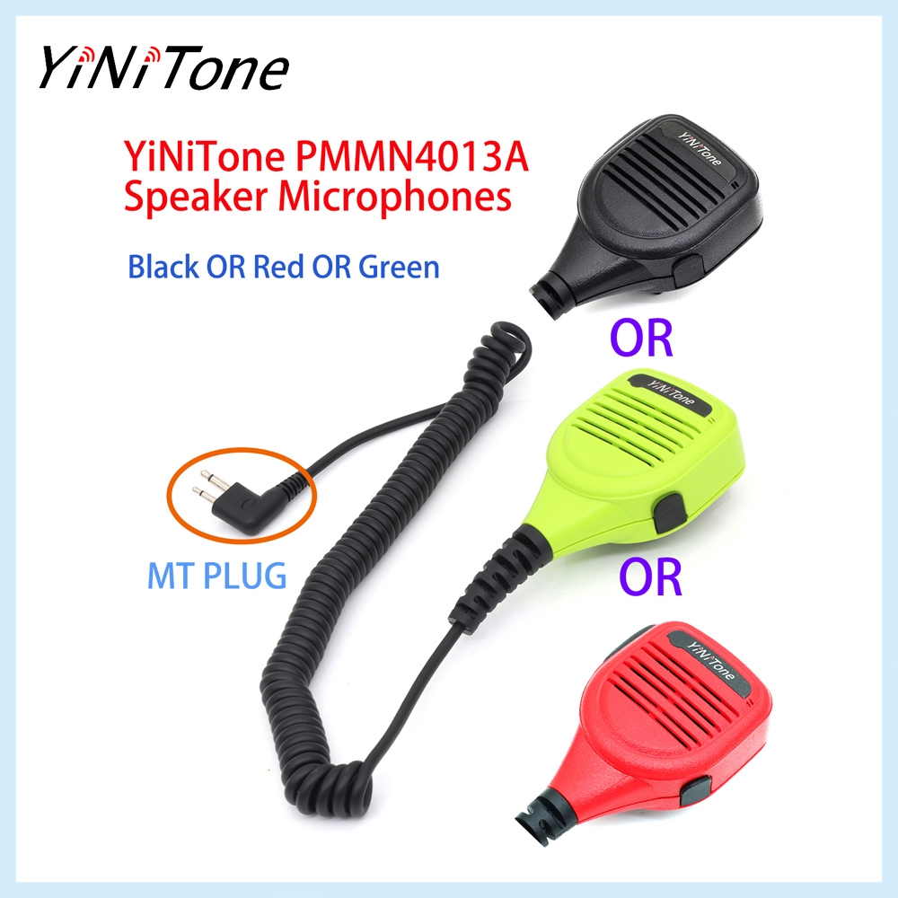 Yinitone Mini Speaker Hand Mic PMMN4013A เปลี่ยน | ไมโครโฟนไหล่ IP54 ความชัดสูง สีดํา/แดง/เขียว | ทนทาน PTT สําหรับ Motorola GP88 EP450 CP200D GP68 CP Series วิทยุ