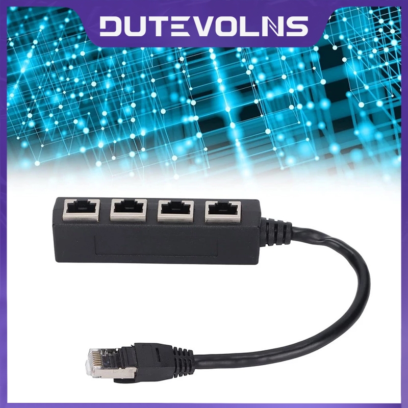 RJ45 สายแยก LAN 1 อะแดปเตอร์อีเธอร์เน็ตชาย 4 หญิงสําหรับ Cat5e Cat6 Cat7 เครือข่ายเชื่อมต่อ