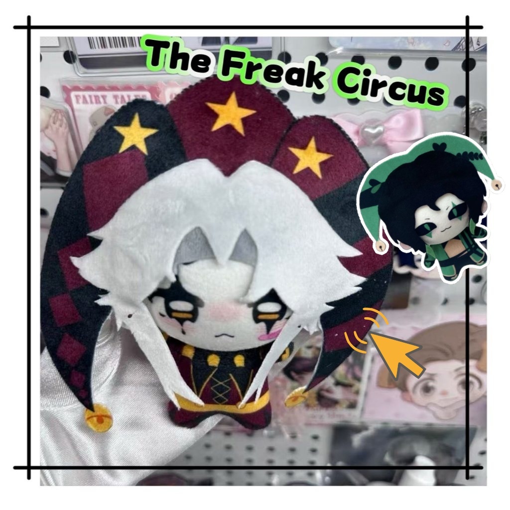 10 ซม.Freak Circus Pierrot Harlequin ตุ๊กตาตุ๊กตา, อะนิเมะจี้ตุ๊กตากระเป๋าเป้สะพายหลังพวงกุญแจอุปกรณ์เสริมตุ๊กตา Decora คริสต์มาสของขวัญ
