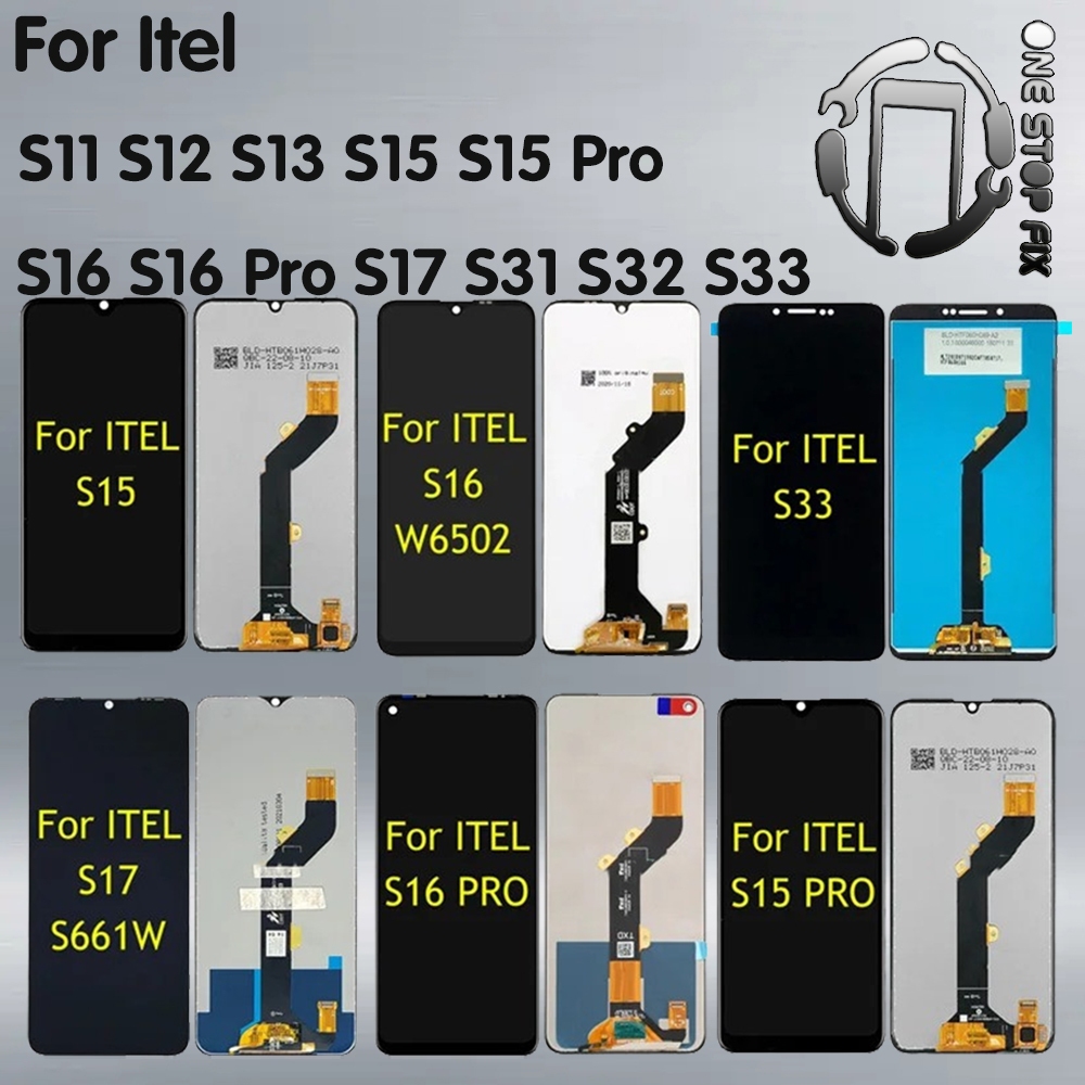 สําหรับ Itel S11 S12 S13 S15 S15 Pro S16 S16 Pro S17 S31 S32 S33 หน้าจอ LCD Digitizer Touch เปลี่ยน