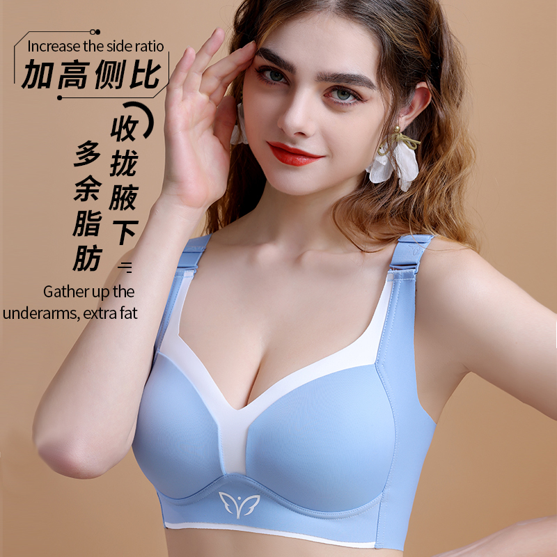ใหม่ 34-52C/D/E PLUS ขนาด Bra แฟชั่นผู้หญิง Contrast Ultra Thin Smooth Seamless Plus ขนาดใหญ่ Bra Fu