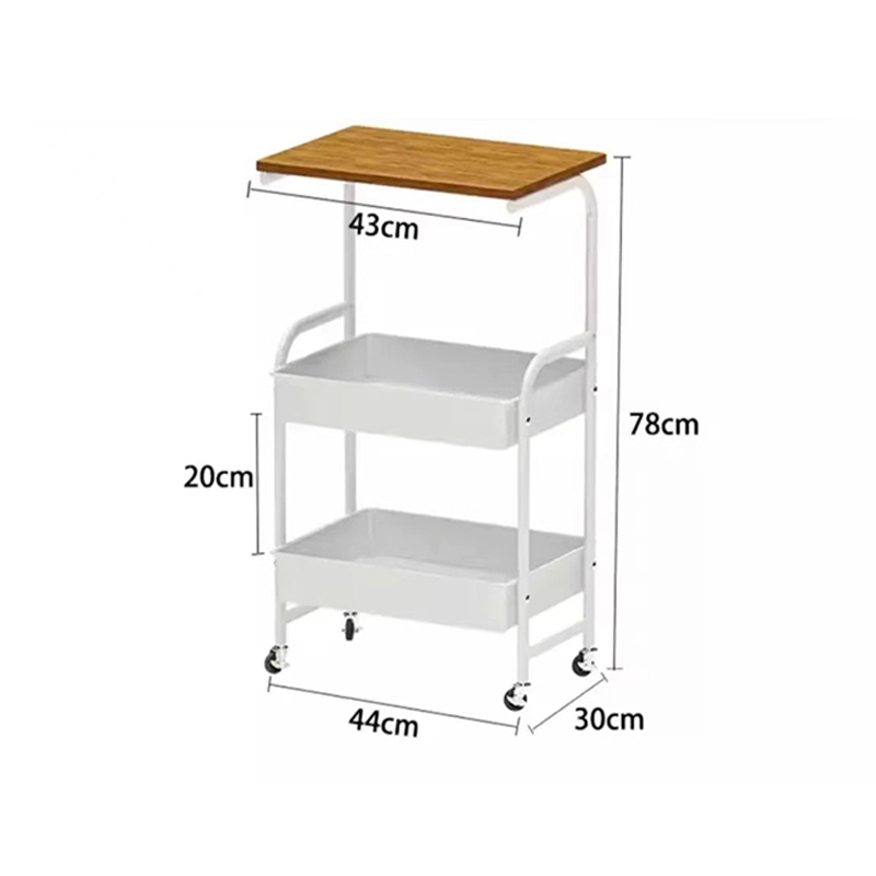 ชั้นวางของรถเข็น ทำด้วยไม้ ชั้นวางของอเนกประสงค์ มีล้อเลื่อน เคลื่อนย้ายสะดวก รถเข็นเก็บของ Cart rack - รูปที่ 7