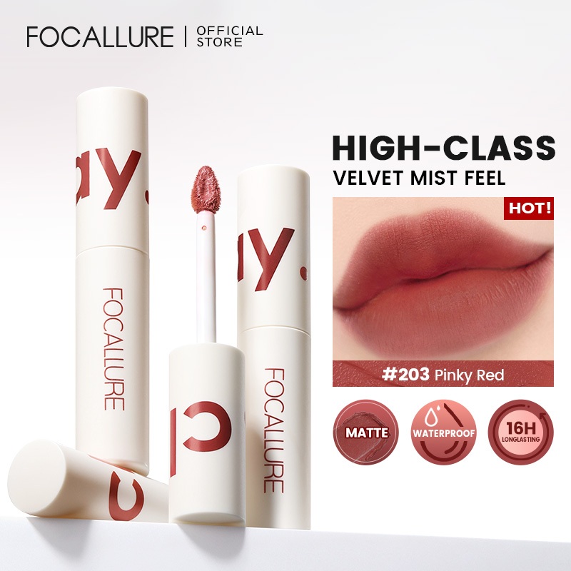 Focallure ลิปสติกลิปทินท์ลิปกํามะหยี่เนื้อแมทน้ําหนักเบาเครื่องสําอางแต่งหน้า